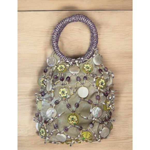 Vintage Mary Frances Beaded Floral Bucket Bag - Picture 9 of 9